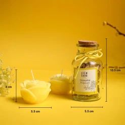Lemon Rain Flower Candles & Potpourri Set