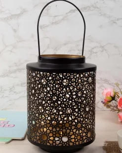 Lighting Home Decoration Hanging Candle Holder, Black, Iron