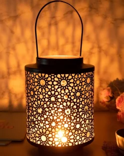 Lighting Home Decoration Hanging Candle Holder, Black, Iron