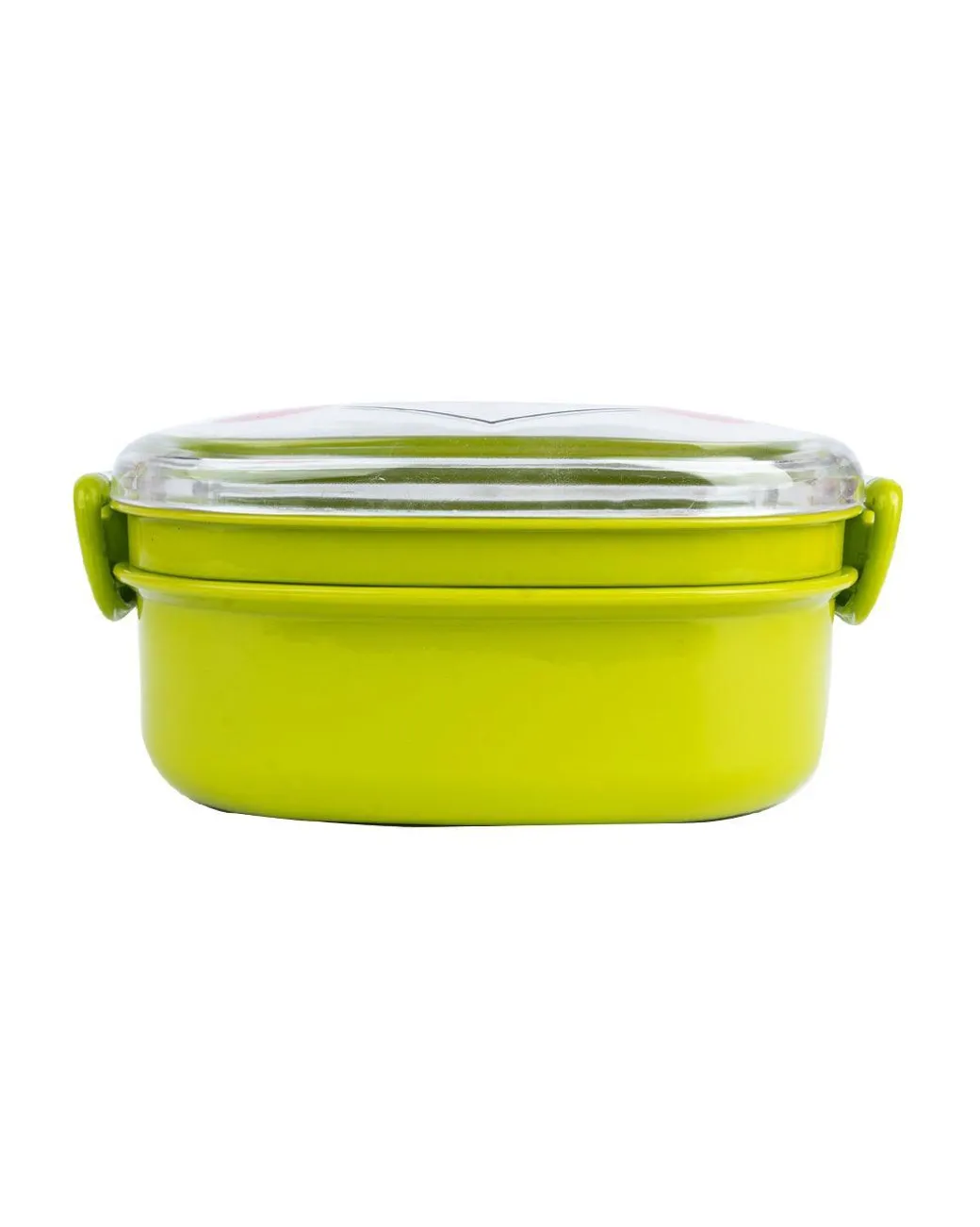 Lunch Box for Kids With Spoon, Frog Design, Green, Plastic
