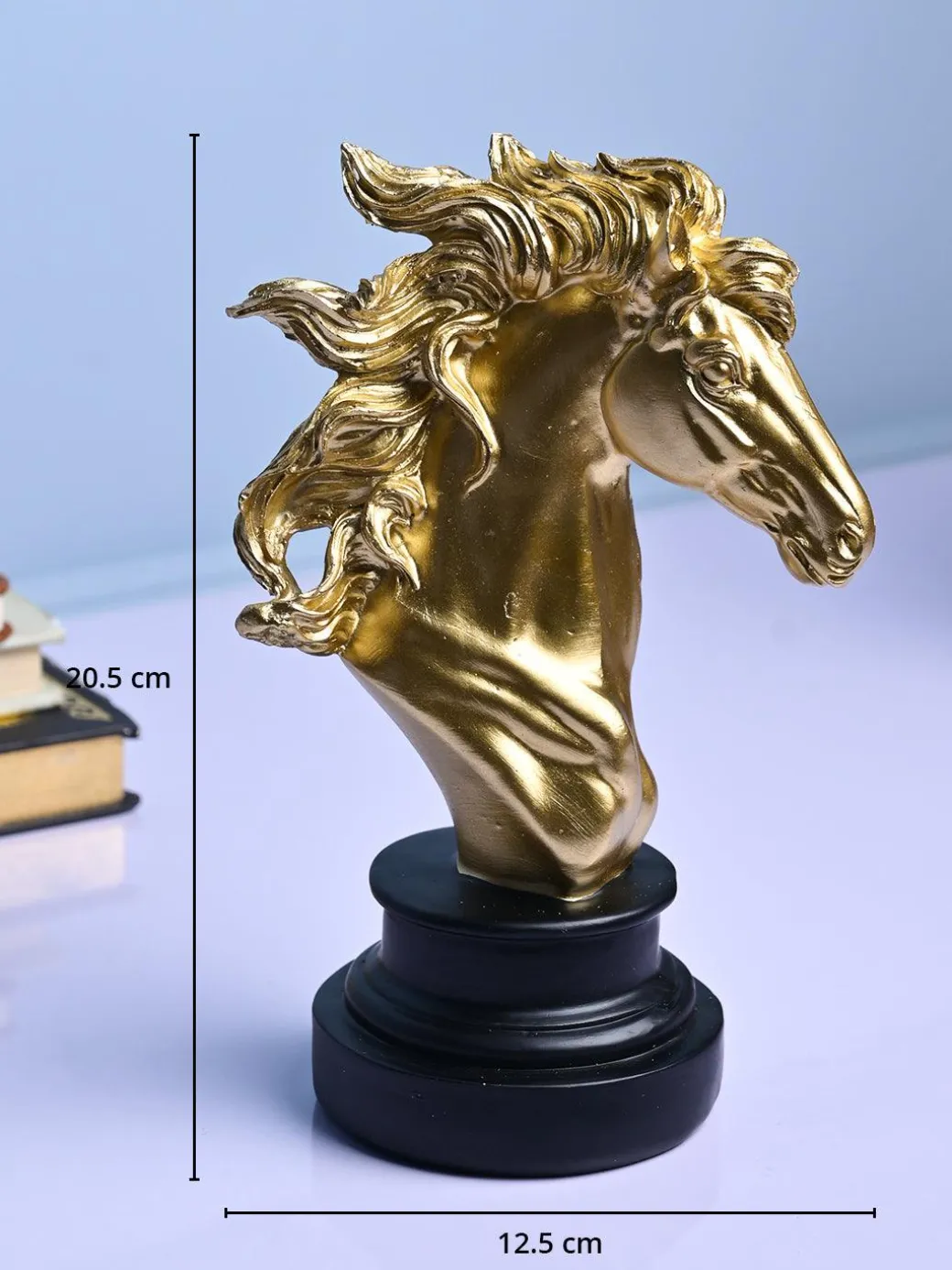 Majestic Horse Decor Object - Golden & Black Elegance