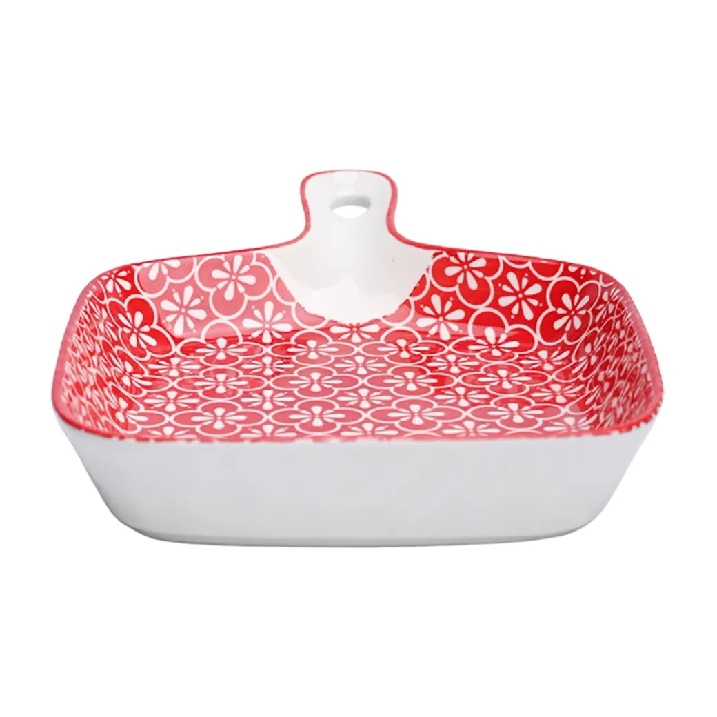 Mandala Ceramic Platter With Handle