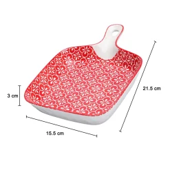 Mandala Ceramic Platter With Handle