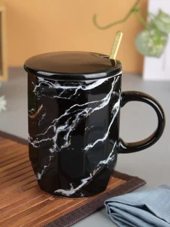 Marble Ceramic Mugs With Lid (350 mL)