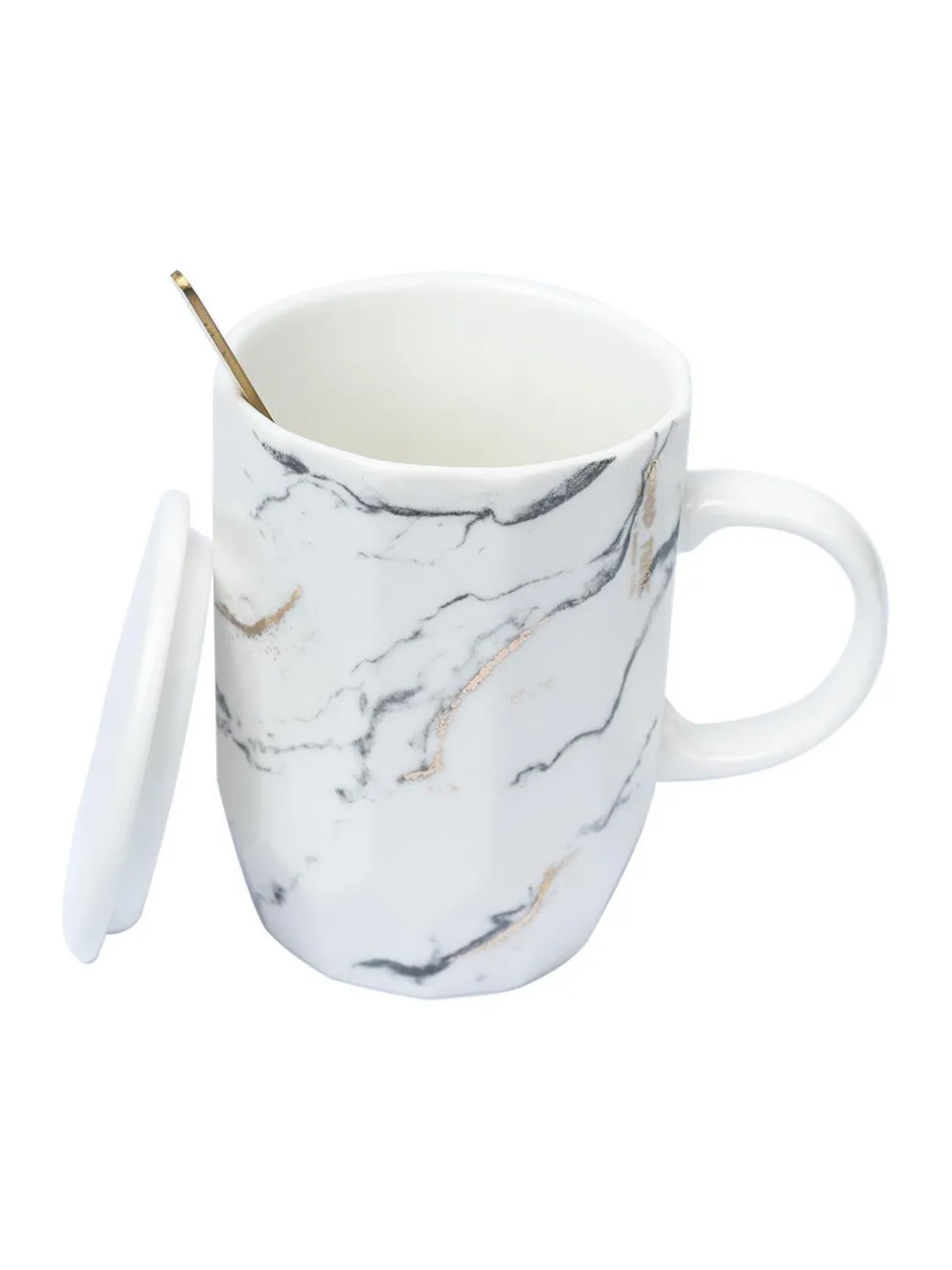 Marble Ceramic Mugs With Lid (350 mL)