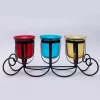 Market99 3 T-Light Candle Holder, Multicolour Votive Holder, Modern Design, Black Finish, Mild Steel