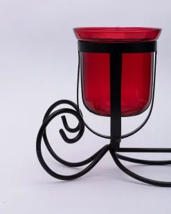 Market99 3 T-Light Candle Holder, Multicolour Votive Holder, Modern Design, Black Finish, Mild Steel