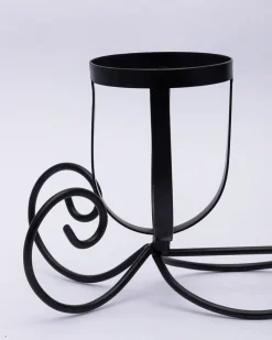 Market99 3 T-Light Candle Holder, Multicolour Votive Holder, Modern Design, Black Finish, Mild Steel