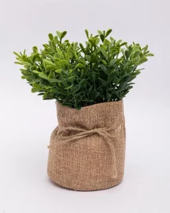 Market99 Artificial Flower with Pot, Green, Plastic