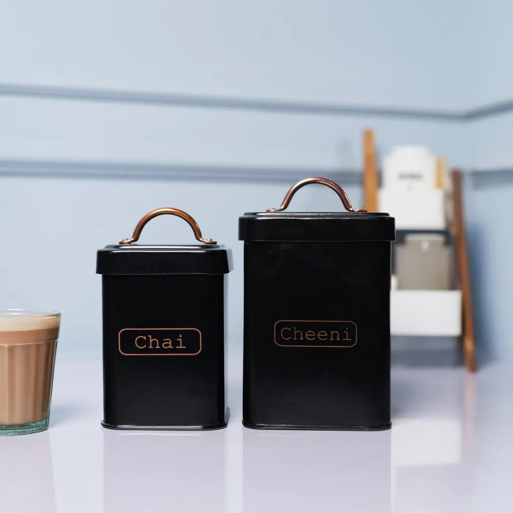 Market99 Black Chai + Chini Jar Set
