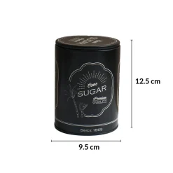 MARKET99 Black Iron Coffee, Tea & Sugar Jars - (1000 ml Each, Set Of 3)