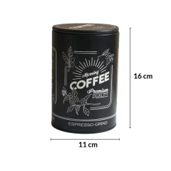 MARKET99 Black Iron Coffee, Tea & Sugar Jars - (1000 ml Each, Set Of 3)