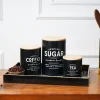 MARKET99 Black Iron Coffee, Tea & Sugar Jar Set of 3