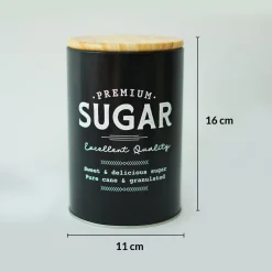 MARKET99 Black Iron Coffee, Tea & Sugar Jar Set of 3