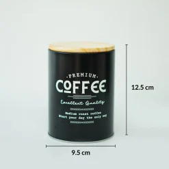 MARKET99 Black Iron Coffee, Tea & Sugar Jar Set of 3