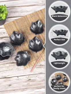 MARKET99 Black Melamine Chutney Bowls, Each 30mL, Set Of 6 Pcs