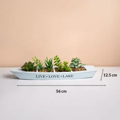 Market99 Blue Boat-Shaped Plastic Flower Pot