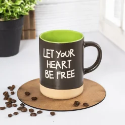 Market99 Ceramic Coffee Mug "LET YOUR HEART BE FREE " - 360 mL