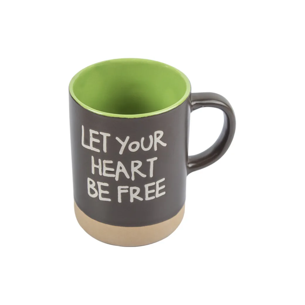Market99 Ceramic Coffee Mug "LET YOUR HEART BE FREE " - 360 mL