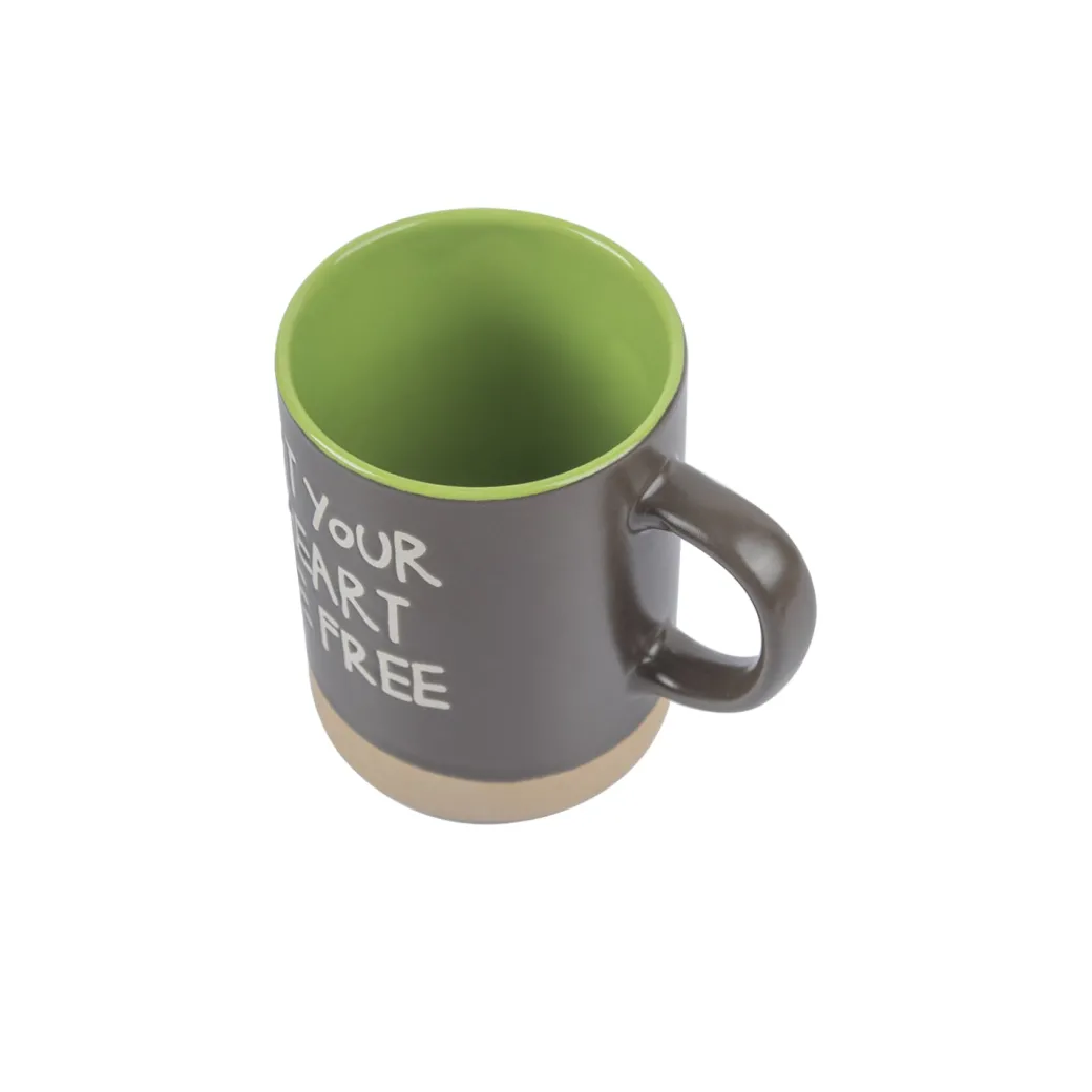 Market99 Ceramic Coffee Mug "LET YOUR HEART BE FREE " - 360 mL