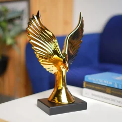 MARKET99 Ceramic Decor Object Sculpture Eagle or Phoeni x  in Black & Golden