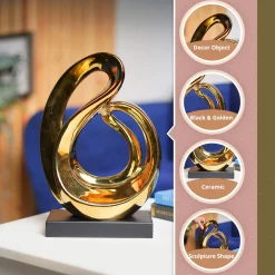 MARKET99 Ceramic 'Looping Shape Sculpture' Decor Object