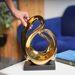 MARKET99 Ceramic 'Looping Shape Sculpture' Decor Object