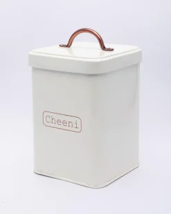 Market99 Cheeni Jar, Kitchen Decorative, Countertop Metal Storage Jar, Ivory, Mild Steel | (1.9 Litre)