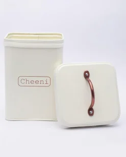 Market99 Cheeni Jar, Kitchen Decorative, Countertop Metal Storage Jar, Ivory, Mild Steel | (1.9 Litre)