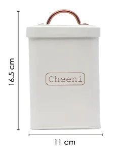 Market99 Cheeni Jar, Kitchen Decorative, Countertop Metal Storage Jar, Ivory, Mild Steel | (1.9 Litre)