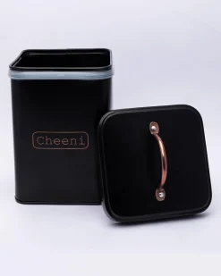 Market99 Cheeni Jar, Kitchen Decorative, Countertop Metal Storage Jar, Black, Mild Steel | (1.9 Litre)