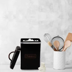 Market99 Cheeni Jar, Kitchen Decorative, Countertop Metal Storage Jar, Black, Mild Steel | (1.9 Litre)