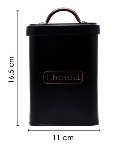 Market99 Cheeni Jar, Kitchen Decorative, Countertop Metal Storage Jar, Black, Mild Steel | (1.9 Litre)