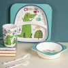 Market99 Children'S Pastel Dinner Set 1 Plate, 1 Bowl, 1 Tumbler, 1 Fork & 1 Spoon