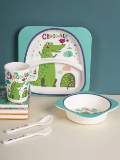 Market99 Children'S Pastel Dinner Set 1 Plate, 1 Bowl, 1 Tumbler, 1 Fork & 1 Spoon