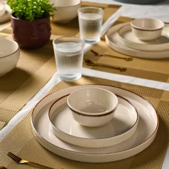 Market99 Chochip Cream Melamine Dinner Set Of 12