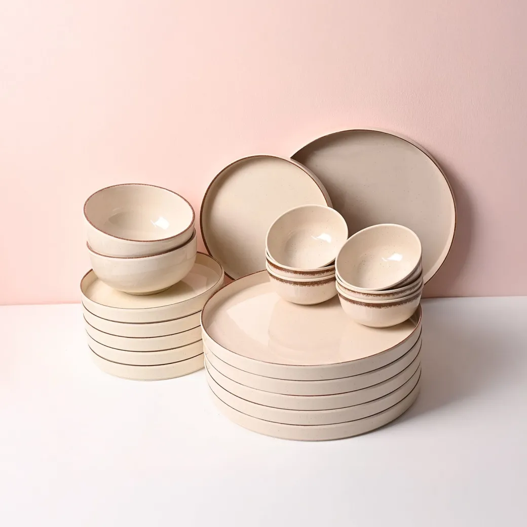 Market99 Chochip Cream Plato Dinner Set - 20 Pcs