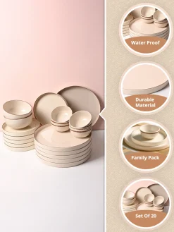 Market99 Chochip Cream Plato Dinner Set - 20 Pcs