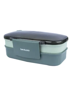 Market99 Double Layer Lunch Box (1200 mL), Dual Tone, Dark Blue, Plastic