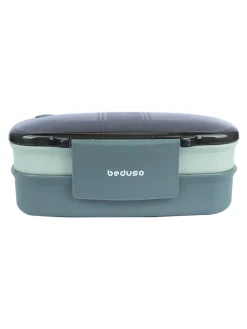 Market99 Double Layer Lunch Box (1200 mL), Dual Tone, Dark Blue, Plastic