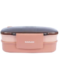 Market99 Double Layer Lunch Box (1200 mL), Dual Tone, Dark Blue, Plastic