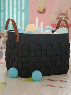 Market99 Felt Fabric Storage Basket Organizer Boxes (25 Litre) - 41X28X22Cm