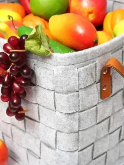 Market99 Felt Fabric Storage Basket Organizer Boxes (25 Litre) - 41X28X22Cm