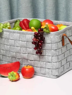Market99 Felt Fabric Storage Basket Organizer Boxes (25 Litre) - 41X28X22Cm