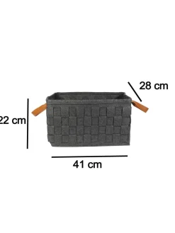 Market99 Felt Fabric Storage Basket Organizer Boxes (25 Litre) - 41X28X22Cm