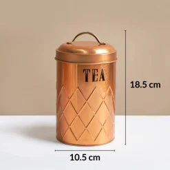MARKET99 Golden Iron Coffee, Tea & Sugar Jars (Set of 3) - 1000mL Each