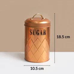 MARKET99 Golden Iron Coffee, Tea & Sugar Jars (Set of 3) - 1000mL Each