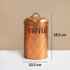 MARKET99 Golden Iron Coffee, Tea & Sugar Jars (Set of 3) - 1000mL Each
