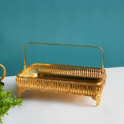 MARKET99 Golden Nordic Iron Basket With Handle