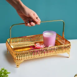MARKET99 Golden Nordic Iron Basket With Handle